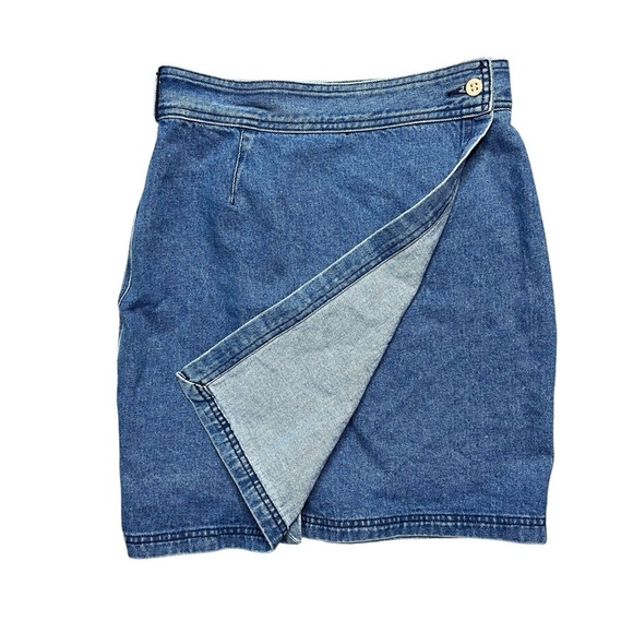 Vintage ARMANI JEANS Denim Wrap Skirt Size 8 - Picture 3 of 4